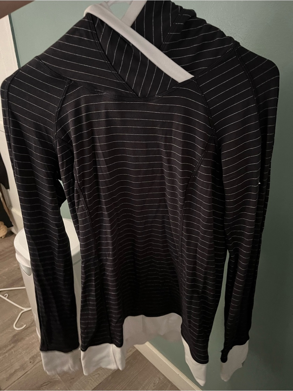 lululemon athletica Black & White Striped Full-Zip Hoodie